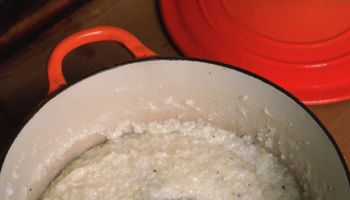 Grits cooking in pot