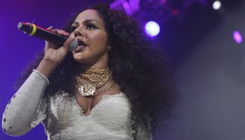 Lil' Kim performs live on stage during the Source360