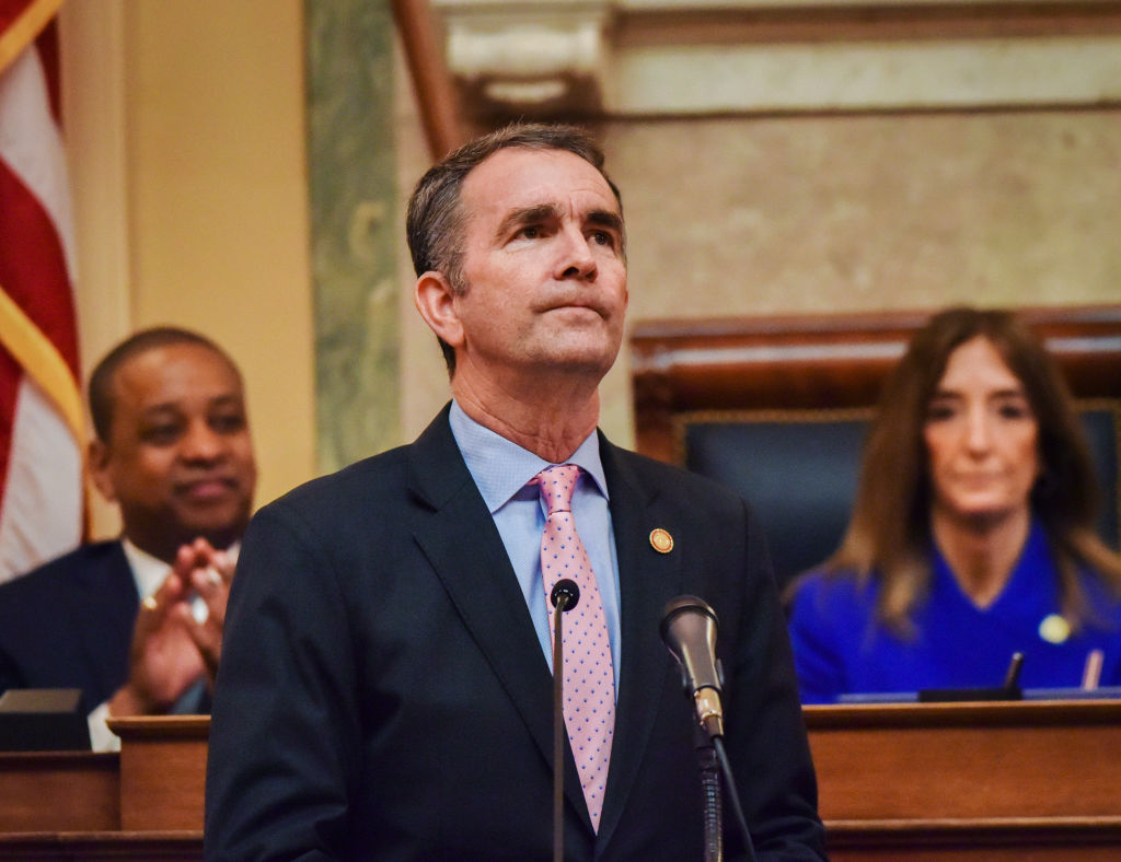 Governor Ralph Northam addresses a joint session of the Virginia General Assembly, which went solidly blue in 2019, on January 08 in Richmond, VA.