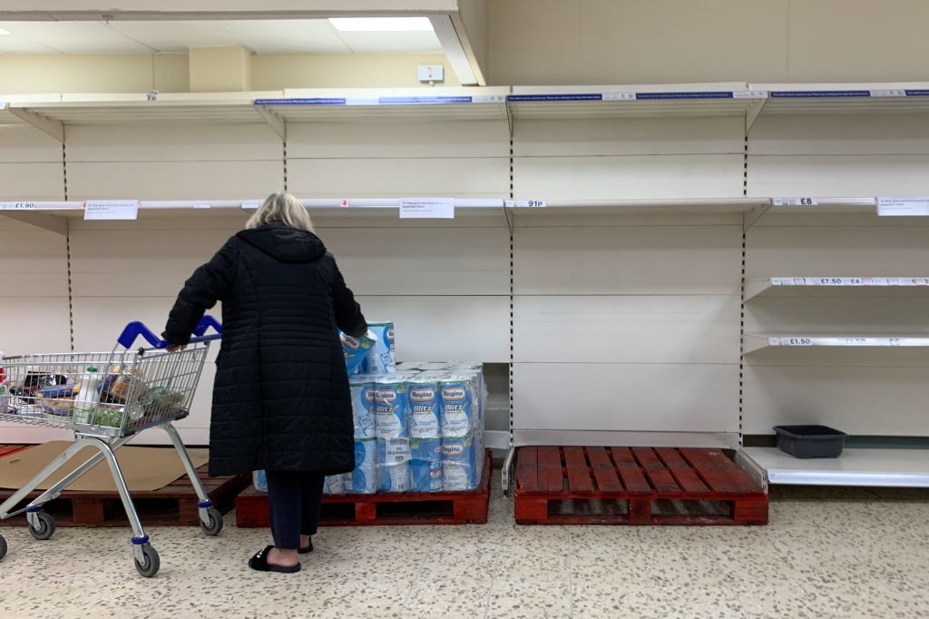 Empty Shelves in a Tesco Store in Kent Due To Coronavirus - COVID-19