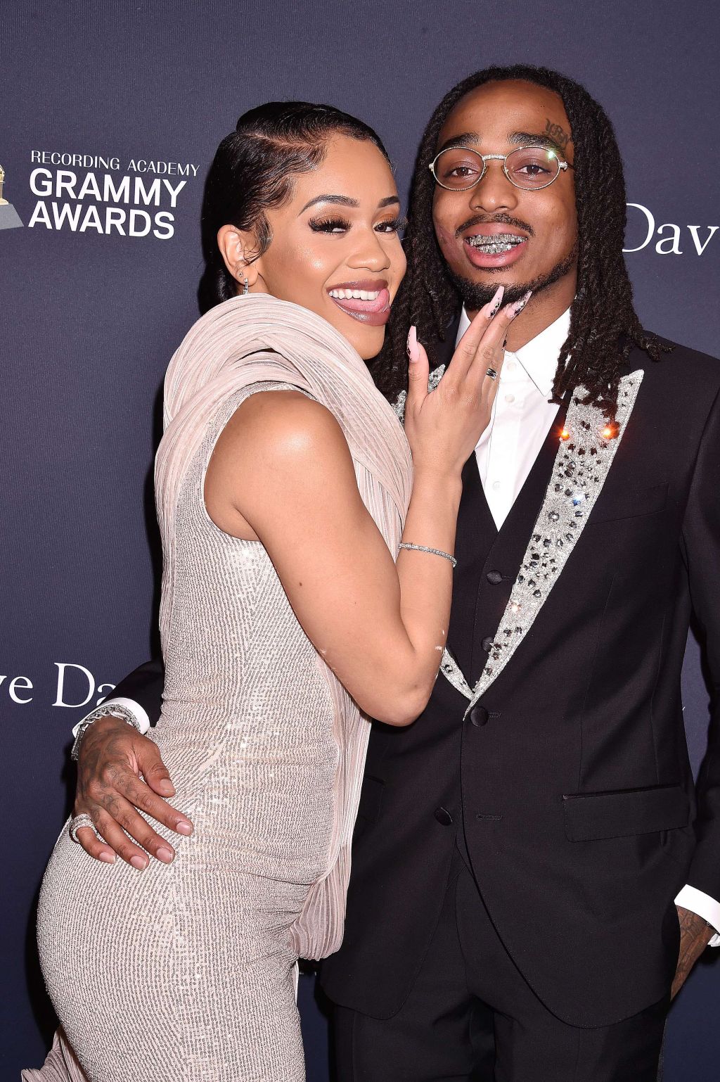 Saweetie and Quavo at the Pre-GRAMMY Gala and GRAMMY Salute to Industry Icons Honoring Sean "Diddy" Combs