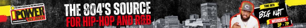 The 804's Source for hip-hop and R&B, featuring a bearded man in a baseball cap against a cityscape backdrop.